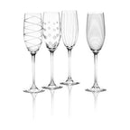 Mikiasa Cheers Set of 4 Platinum Rim Champagne Flutes, 8 Ounce
