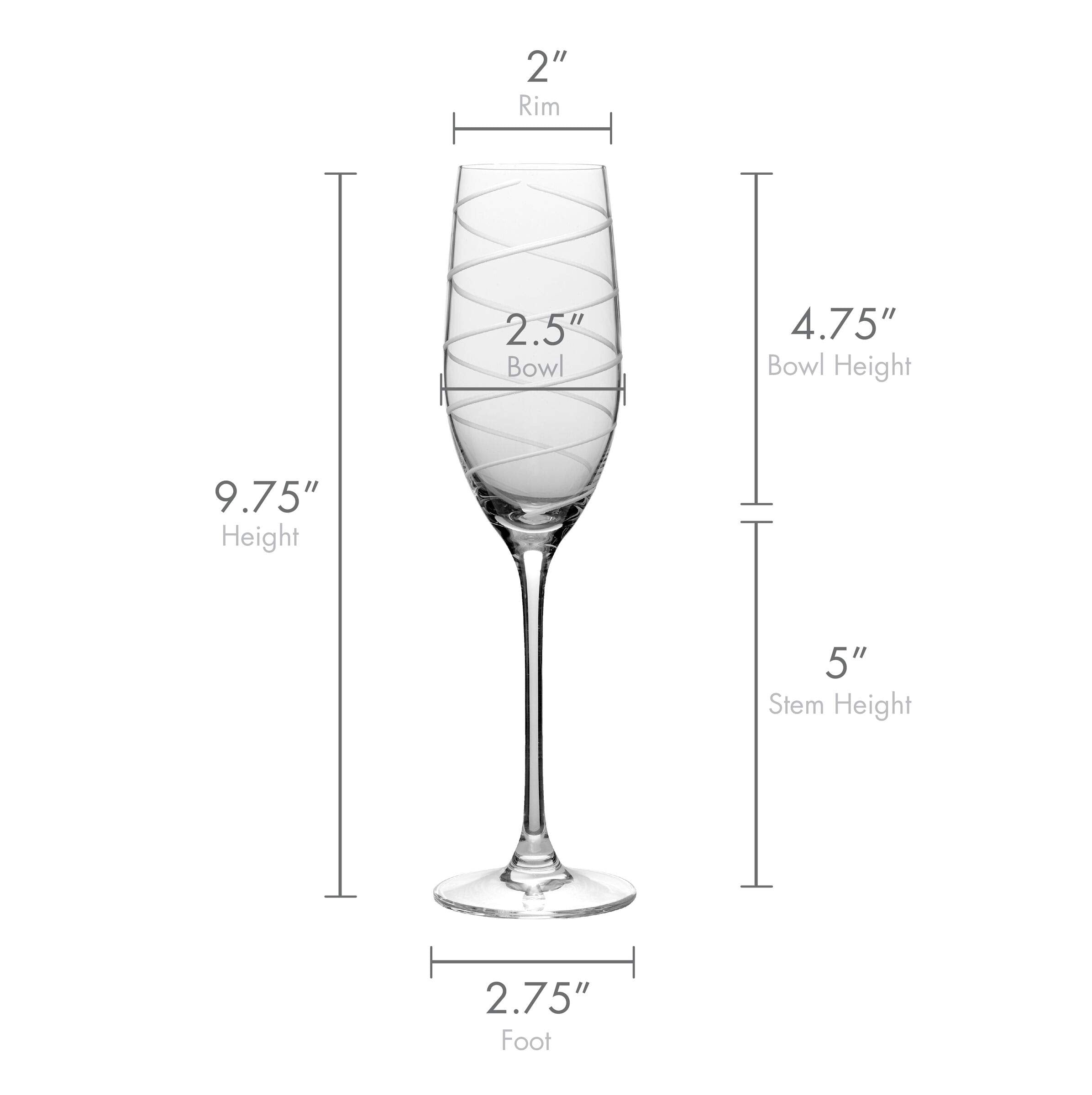 Mikiasa Cheers Set of 4 Platinum Rim Champagne Flutes, 8 Ounce