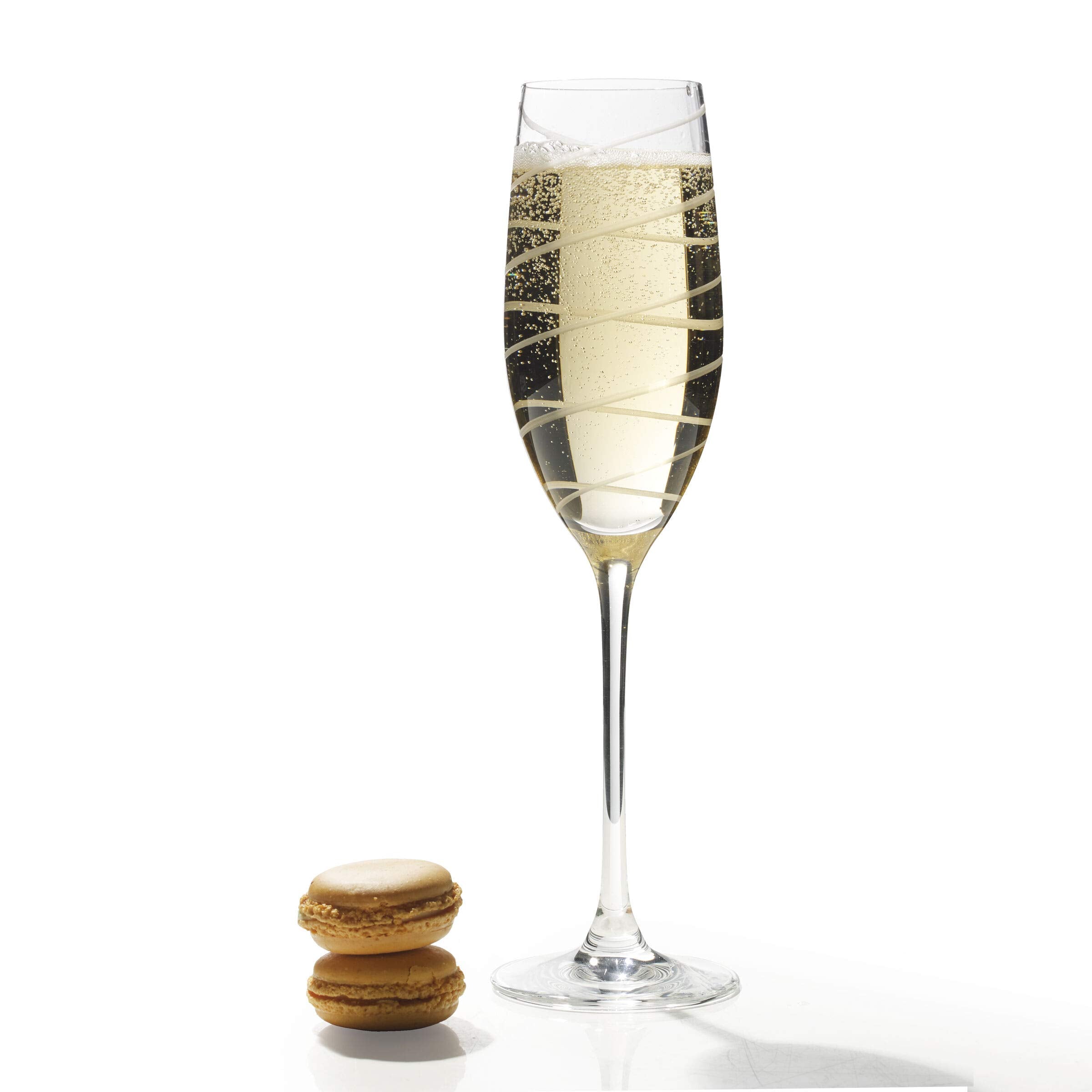 Mikiasa Cheers Set of 4 Platinum Rim Champagne Flutes, 8 Ounce
