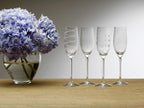 Mikiasa Cheers Set of 4 Platinum Rim Champagne Flutes, 8 Ounce