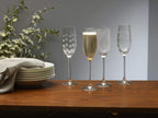 Mikiasa Cheers Set of 4 Platinum Rim Champagne Flutes, 8 Ounce