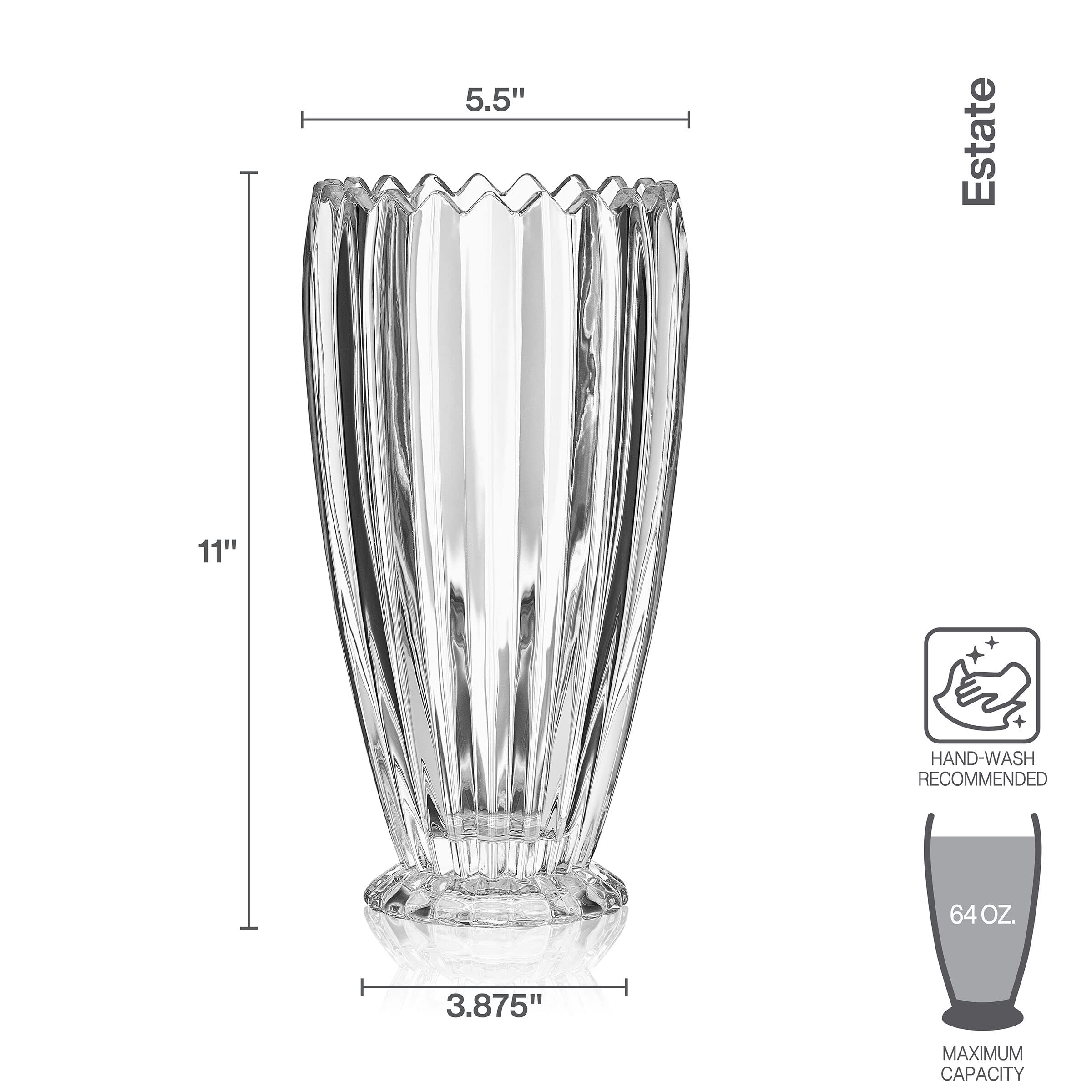 Mikiasa Estate Crystal Vase, 11 Inch