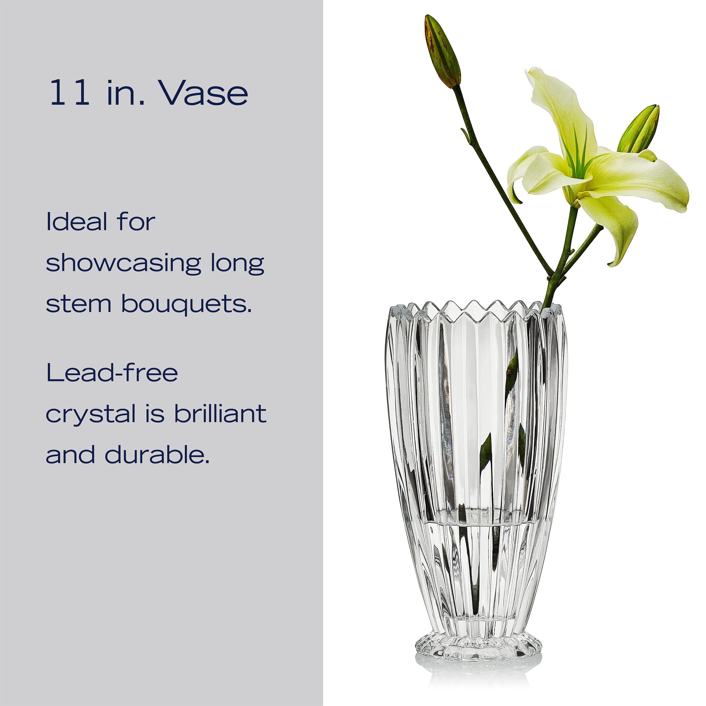 Mikiasa Estate Crystal Vase, 11 Inch