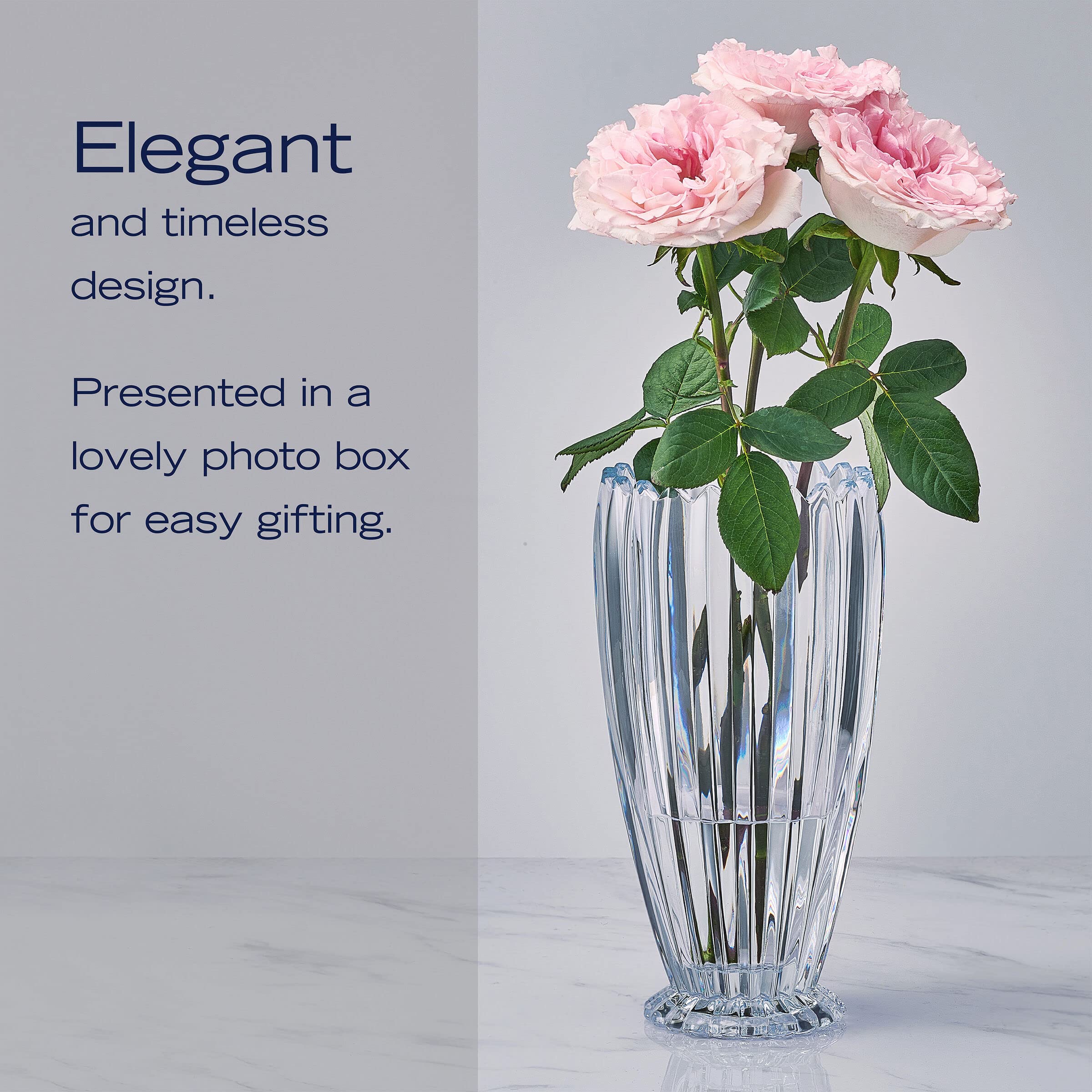 Mikiasa Estate Crystal Vase, 11 Inch