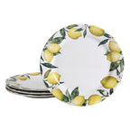 Mikiasa Bico Lemon Dreams Dinner Plates Set of 4, 11 In Ceramic Plates