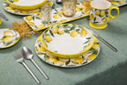 Mikiasa Bico Lemon Dreams Dinner Plates Set of 4, 11 In Ceramic Plates