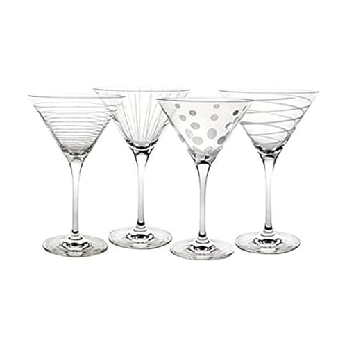 Mikiasa Cheers 10-Ounce Martini Glasses, Set of 4,