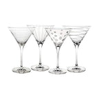 Mikiasa Cheers 10-Ounce Martini Glasses, Set of 4,