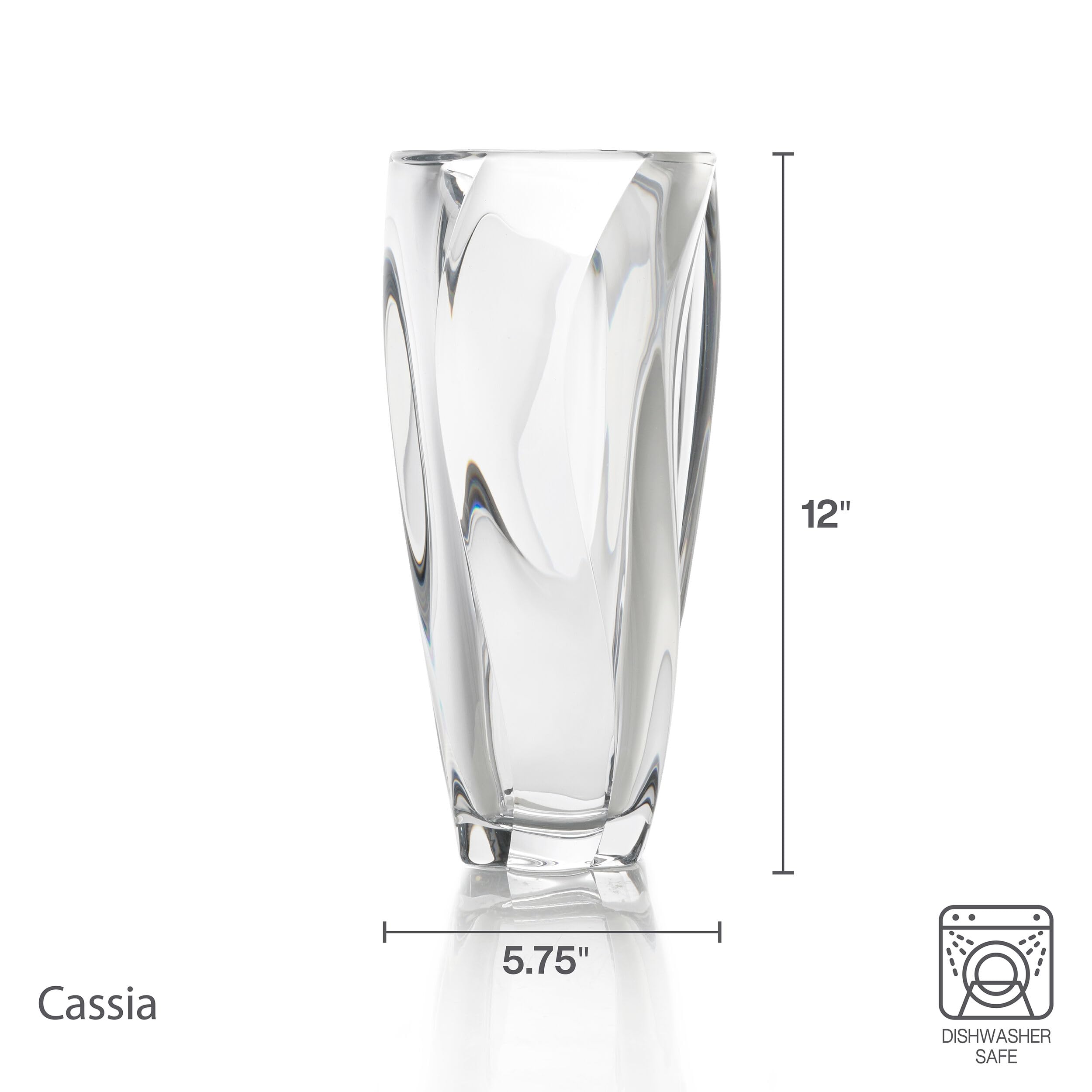 Mikiasa Cassia Crystal Glass Vase, 12 Inch