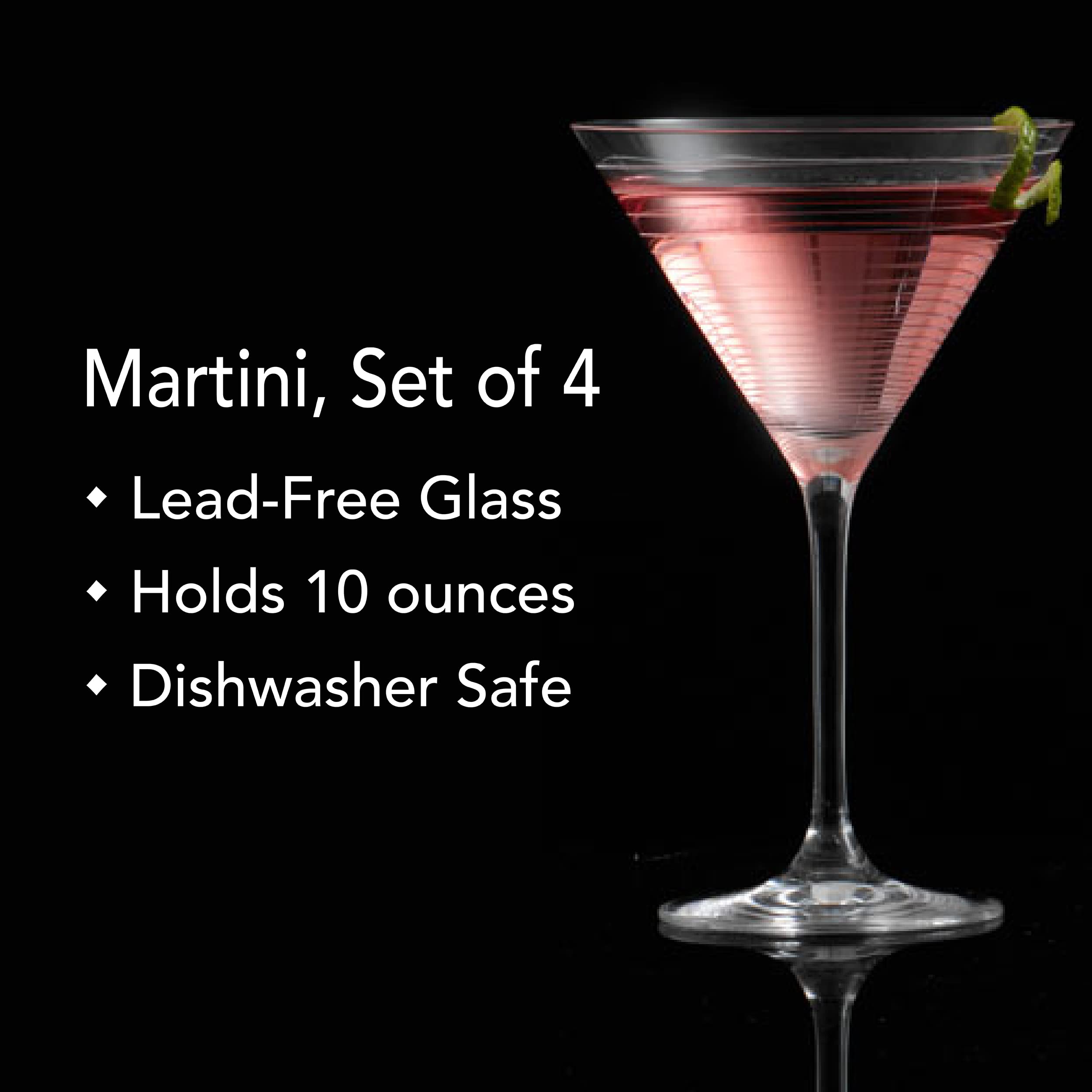 Mikiasa Cheers 10-Ounce Martini Glasses, Set of 4,