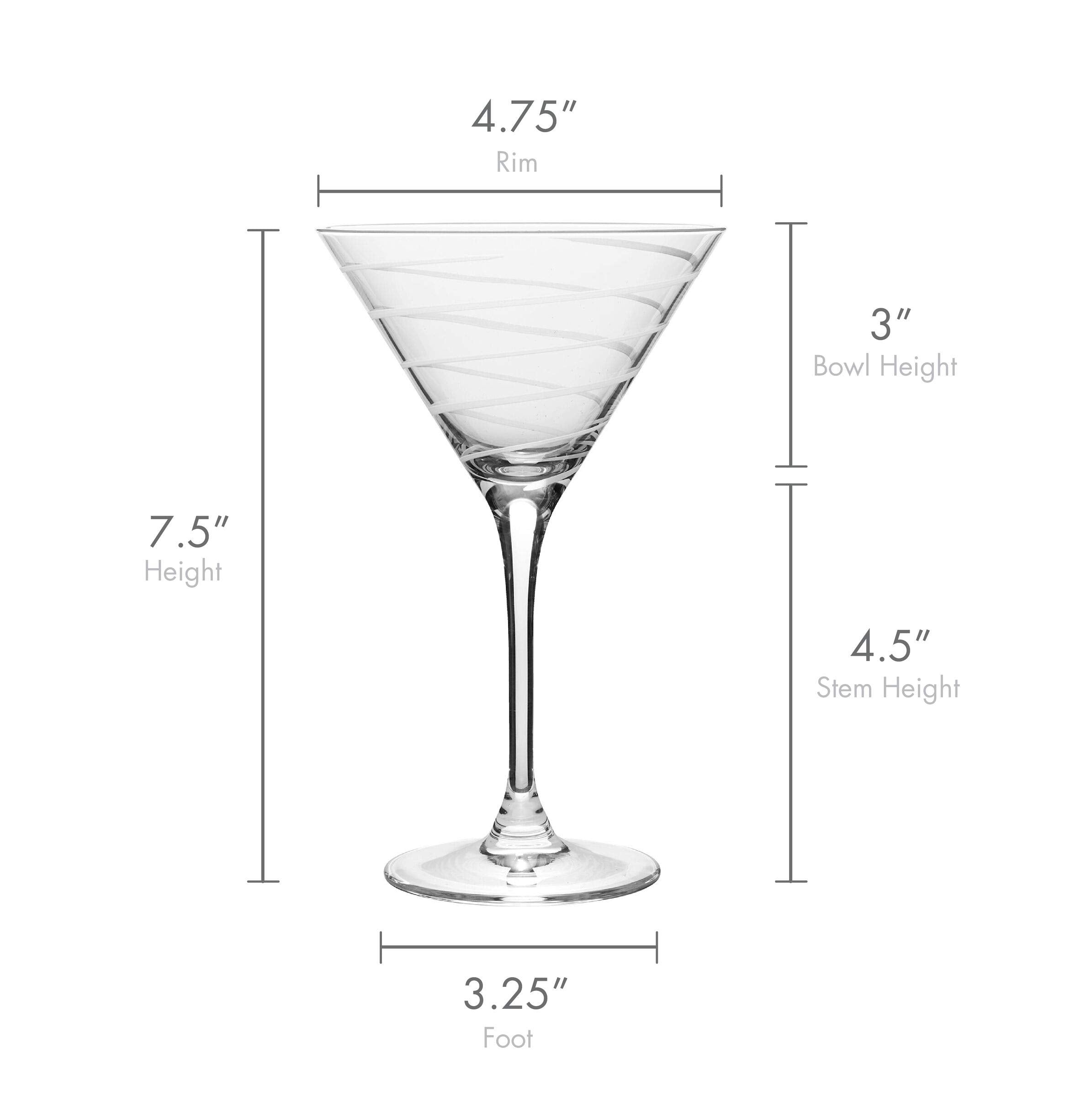 Mikiasa Cheers 10-Ounce Martini Glasses, Set of 4,