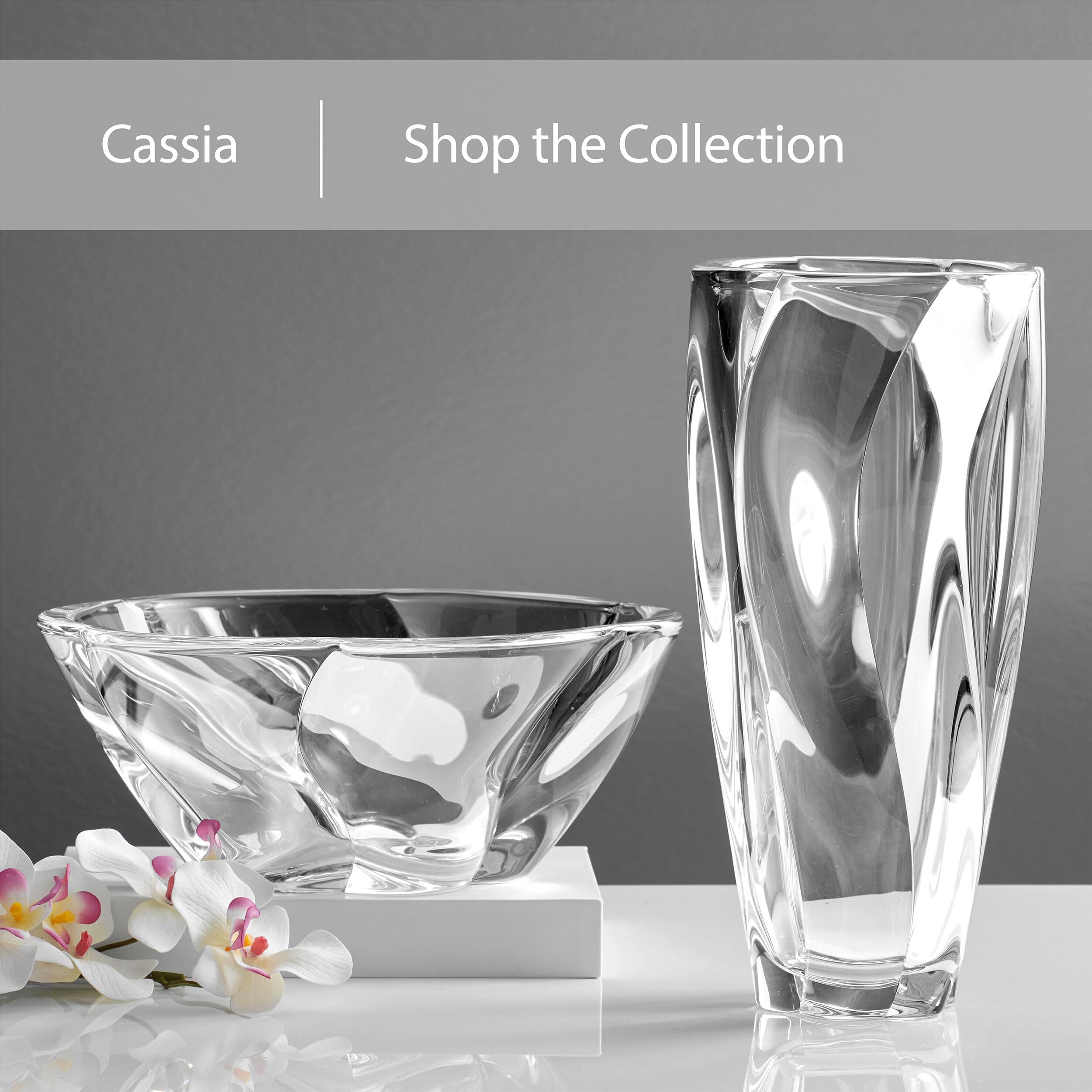 Mikiasa Cassia Crystal Glass Vase, 12 Inch