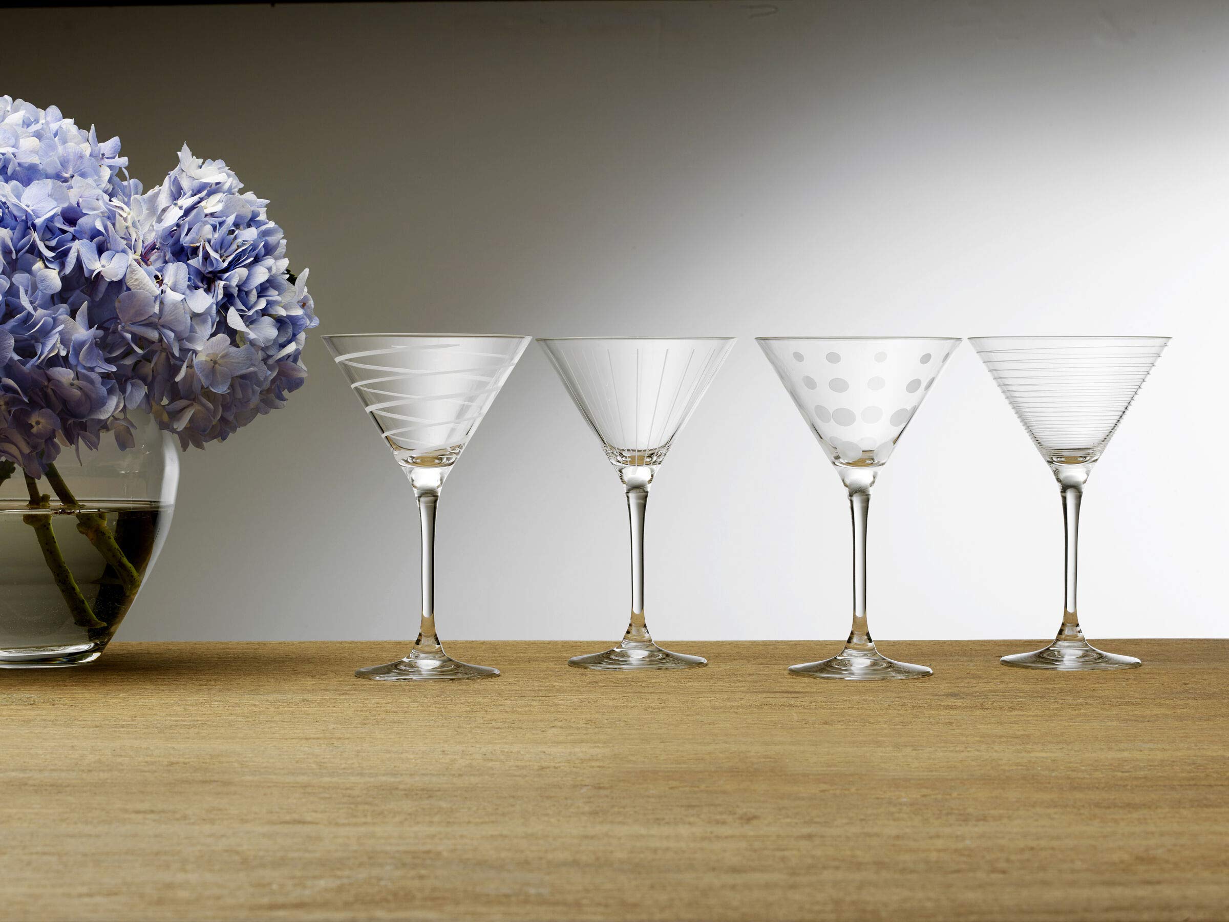 Mikiasa Cheers 10-Ounce Martini Glasses, Set of 4,
