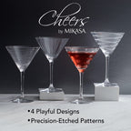 Mikiasa Cheers 10-Ounce Martini Glasses, Set of 4,