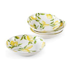 Mikiasa Lemons Bone China Lightweight Chip Resistant Set Of 4 Pasta Bowls, 8.5 Inch