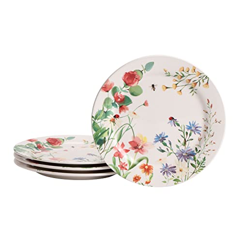 Mikiasa Bico Lemon Dreams Dinner Plates Set of 4, 11 In Ceramic Plates