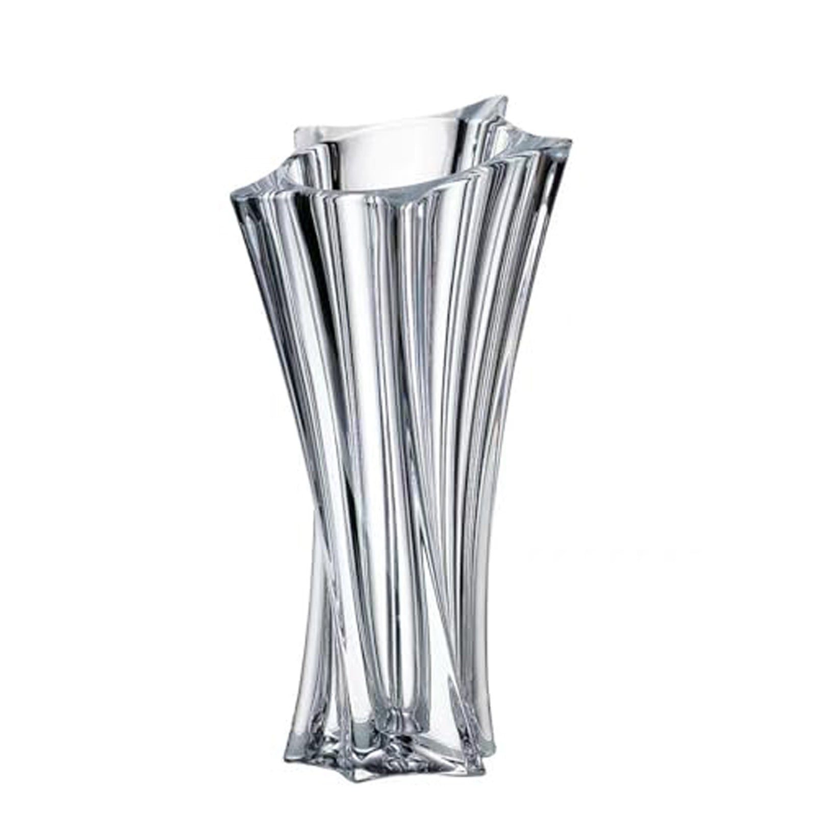 Mikiasa Heavy Crystal Vase for Flowers with Weighted Bottom, 9.8″