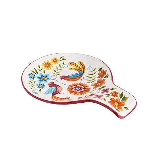 Mikiasa Bico Lemon Dreams Ceramic Spoon Rest for Stove Top, Kitchen Holder