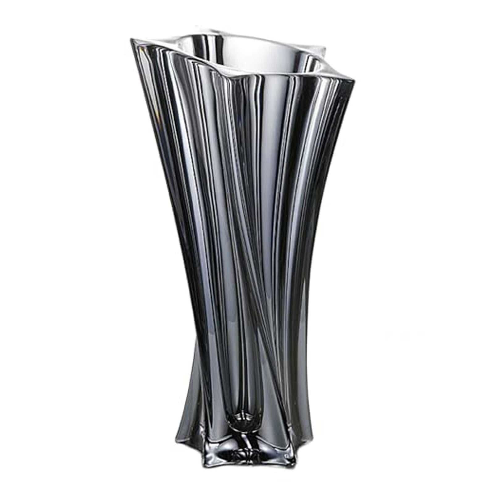 Mikiasa Heavy Crystal Vase for Flowers with Weighted Bottom, 9.8″