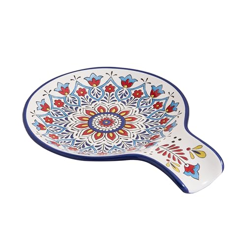 Mikiasa Bico Lemon Dreams Ceramic Spoon Rest for Stove Top, Kitchen Holder