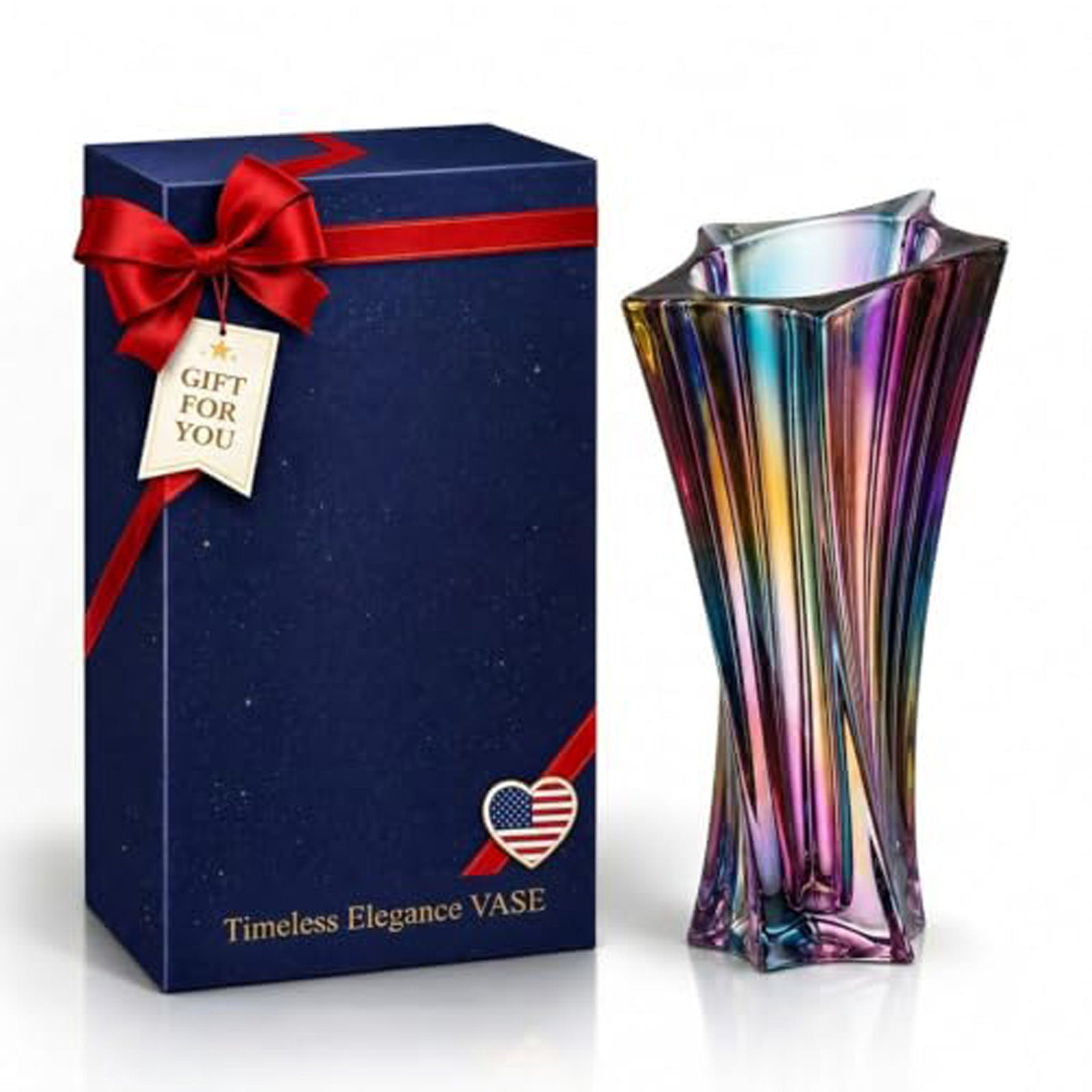Mikiasa Heavy Crystal Vase for Flowers with Weighted Bottom, 9.8″