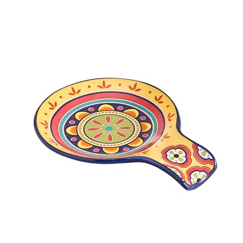 Mikiasa Bico Lemon Dreams Ceramic Spoon Rest for Stove Top, Kitchen Holder