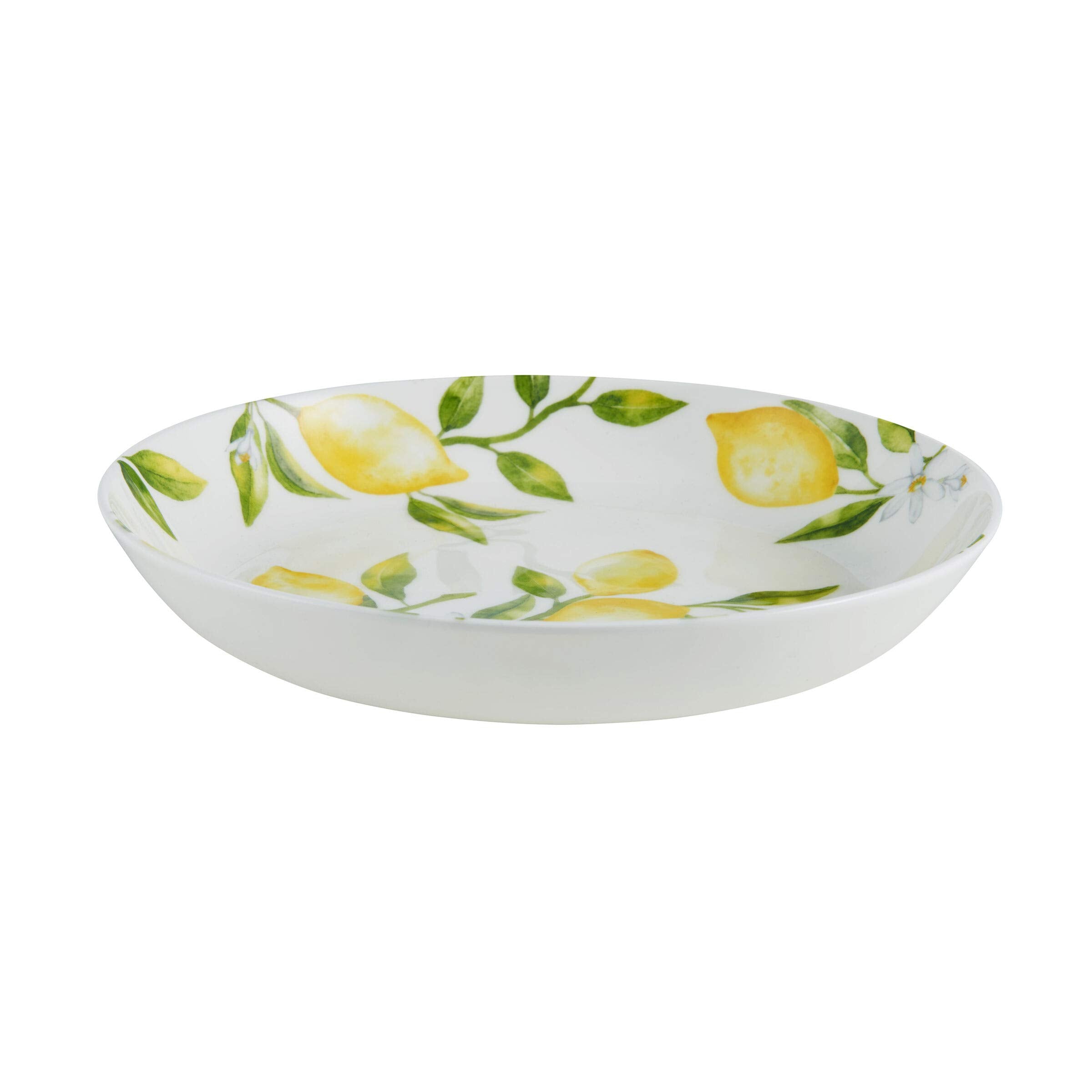 Mikiasa Lemons Bone China Lightweight Chip Resistant Set Of 4 Pasta Bowls, 8.5 Inch