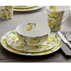 Mikiasa Lemons Bone China Lightweight Chip Resistant Set Of 4 Pasta Bowls, 8.5 Inch