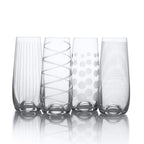 Mikiasa Cheers Stemless Flutes, 7.5 Oz - Clear, Set of 4