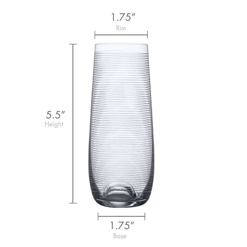 Mikiasa Cheers Stemless Flutes, 7.5 Oz - Clear, Set of 4