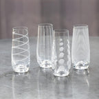 Mikiasa Cheers Stemless Flutes, 7.5 Oz - Clear, Set of 4