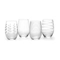 Mikiasa Cheers Stemless Wine Glasses, Set of 4, 17-Ounce