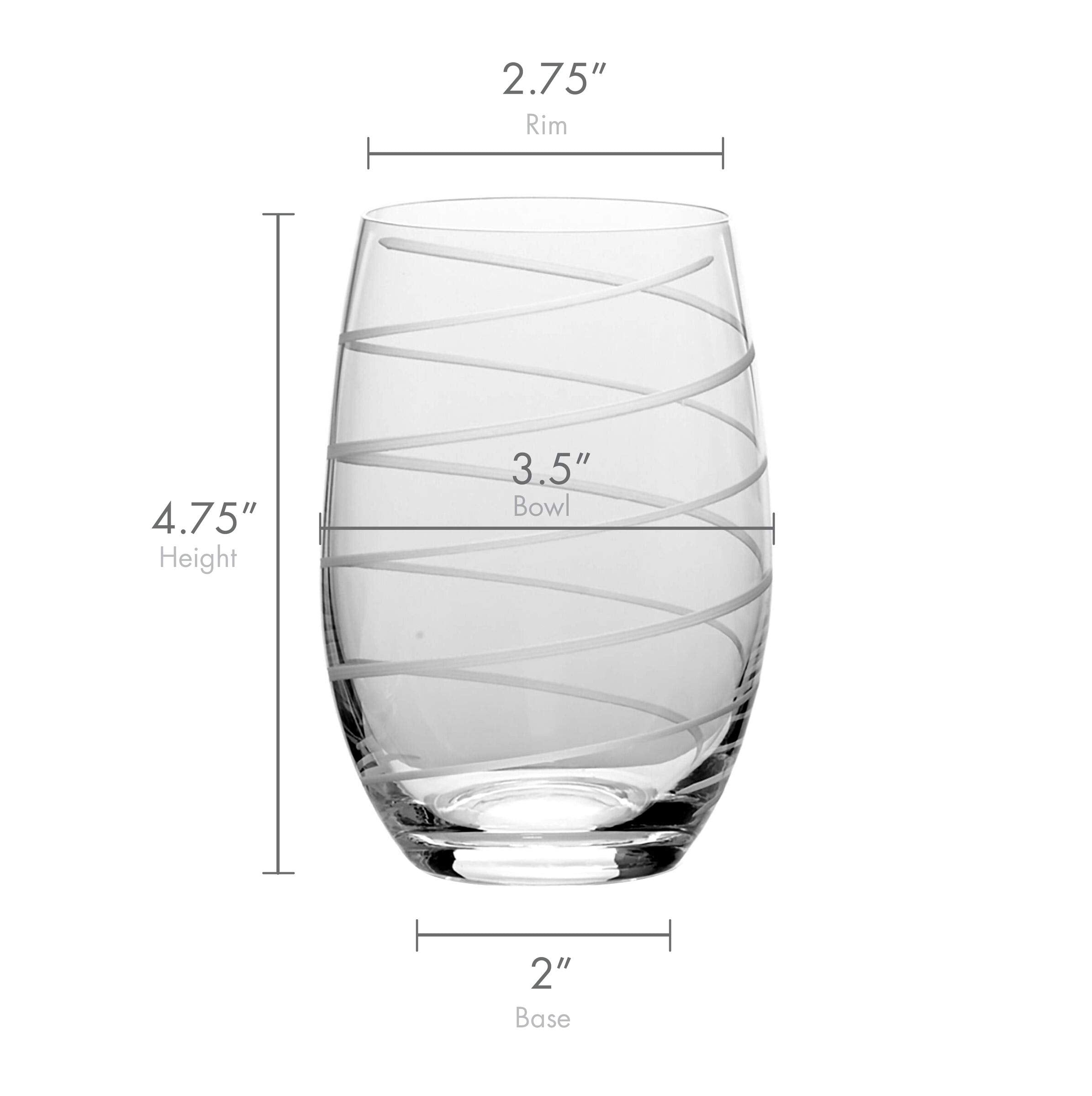 Mikiasa Cheers Stemless Wine Glasses, Set of 4, 17-Ounce