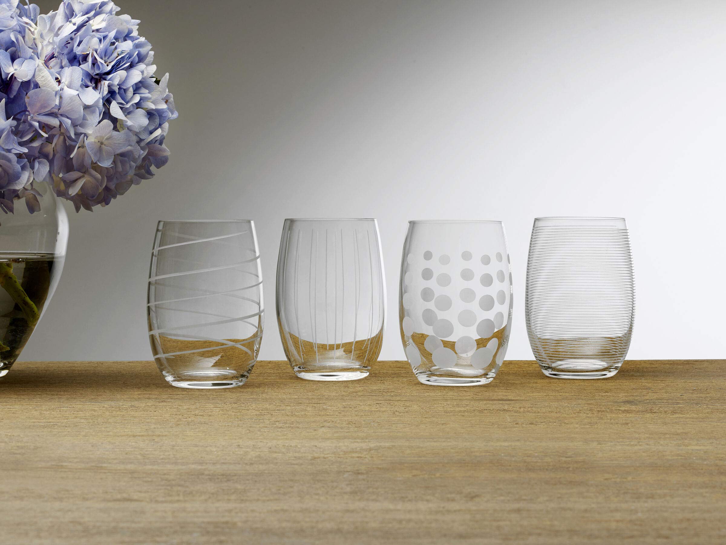 Mikiasa Cheers Stemless Wine Glasses, Set of 4, 17-Ounce