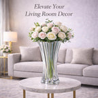 Mikiasa Heavy Crystal Vase for Flowers with Weighted Bottom, 9.8″