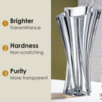 Mikiasa Heavy Crystal Vase for Flowers with Weighted Bottom, 9.8″