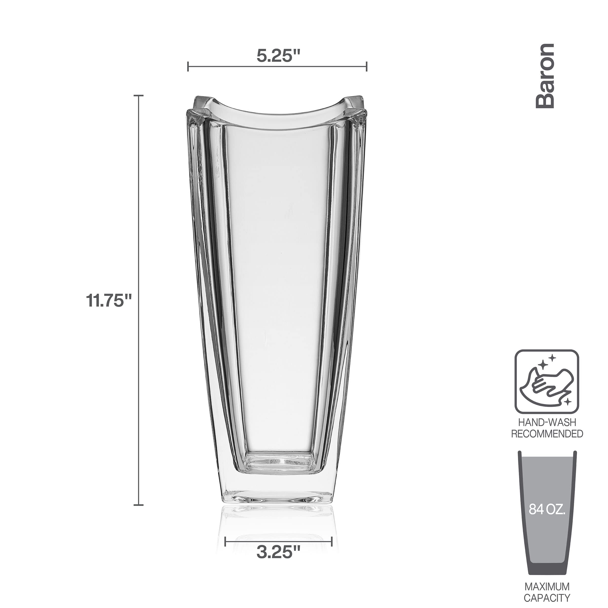 Mikiasa Baron Crystal Vase, 11.75 Inch
