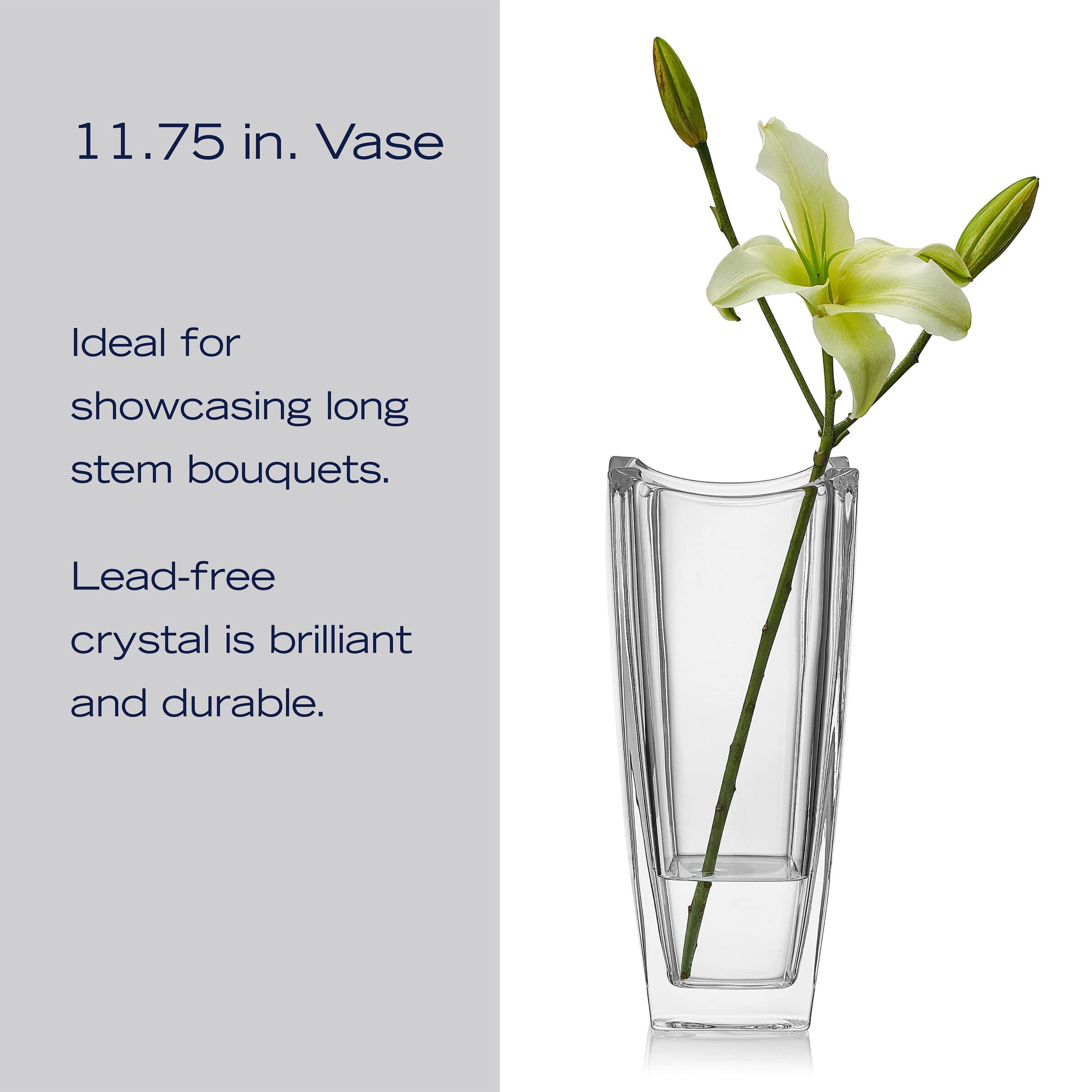 Mikiasa Baron Crystal Vase, 11.75 Inch