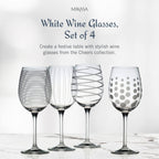 Mikasa Cheers White Wine Glasses Set of 4, White Wine Glass