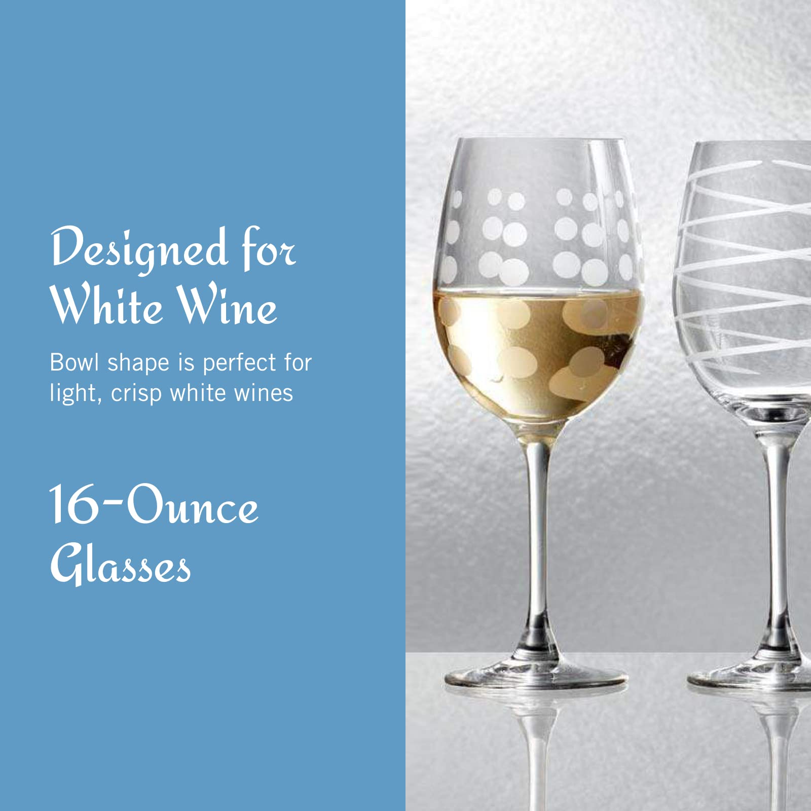 Mikasa Cheers White Wine Glasses Set of 4, White Wine Glass