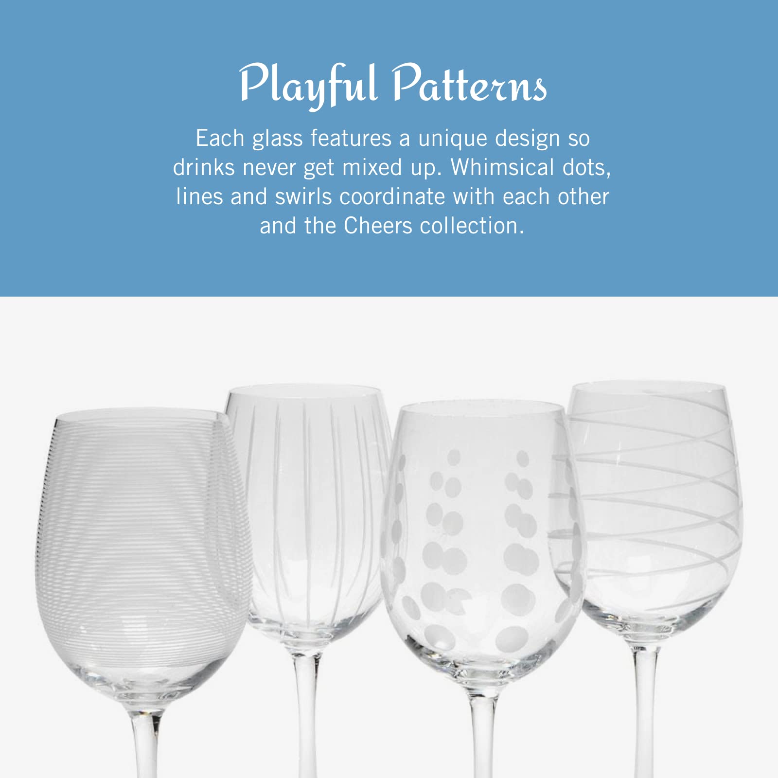 Mikasa Cheers White Wine Glasses Set of 4, White Wine Glass